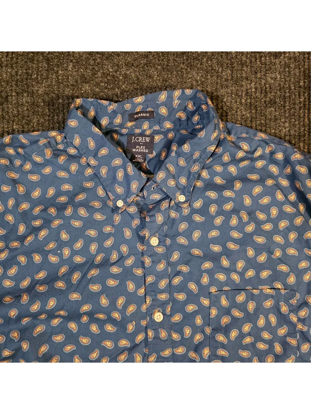 J.Crew Classic Flex Washed XXL Button-Down Shirt with Paisley Print